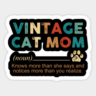 Vintage Cat Mom Definition Sticker